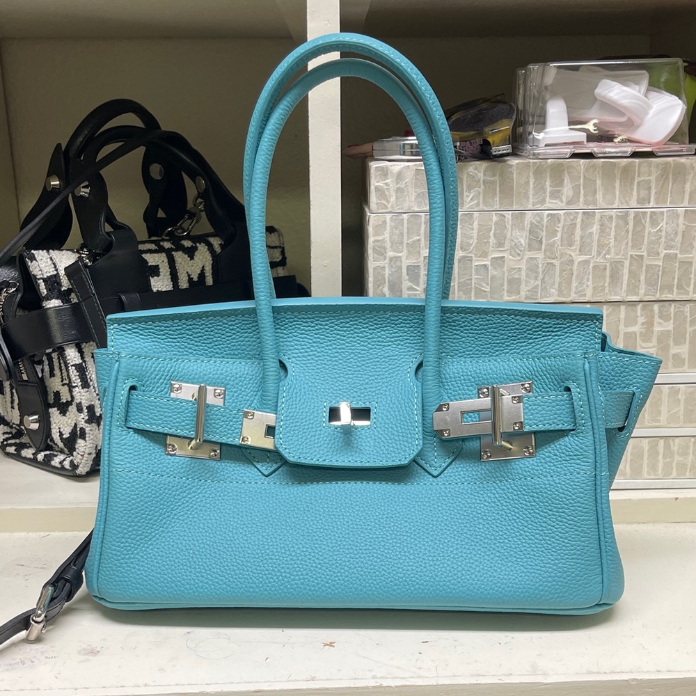 Elegant Turquoise Handbag-East West
